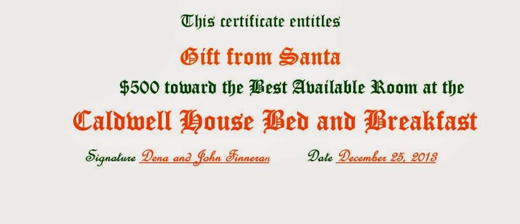santa gift certificate
