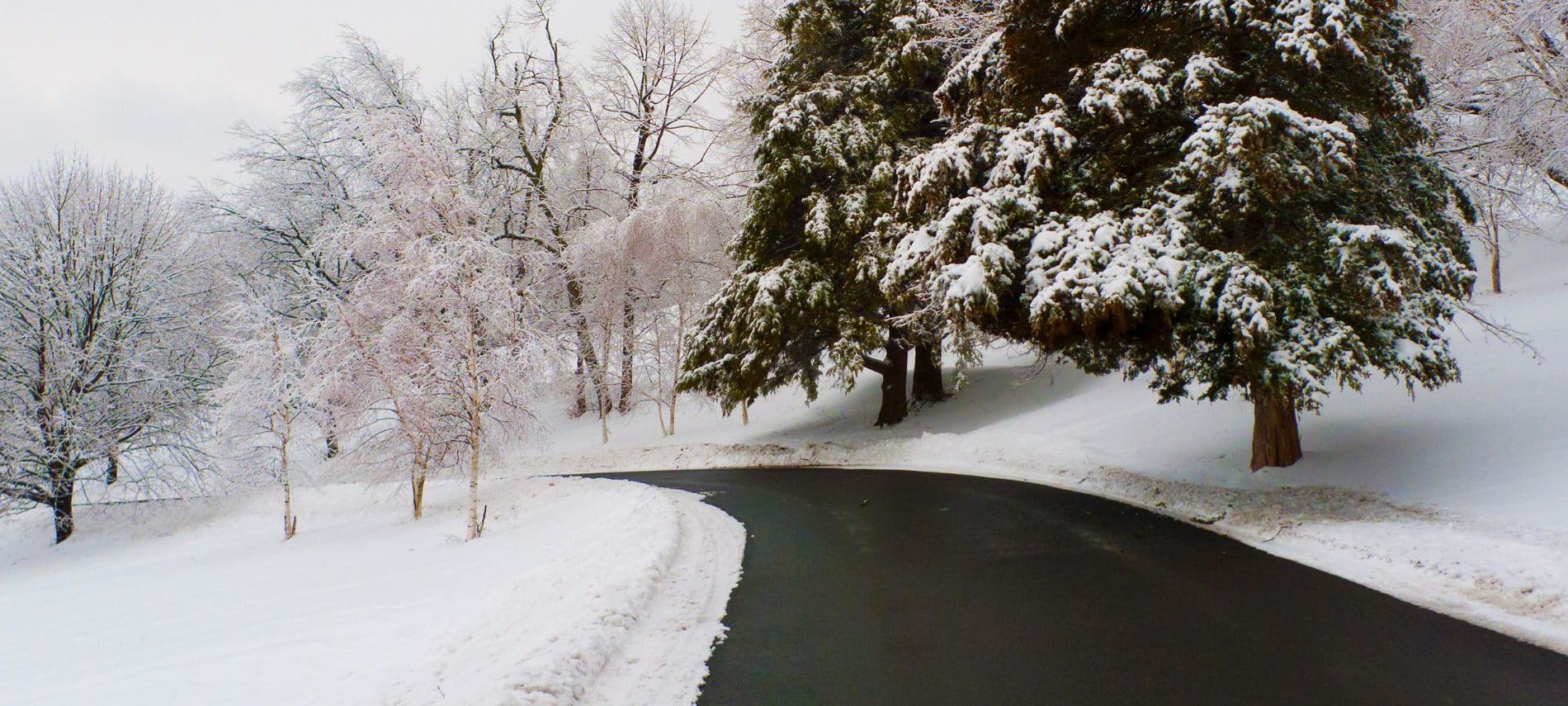 A wintry road in Hudson Valley, NY