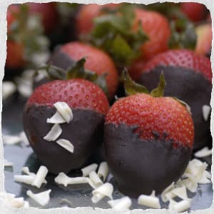 Plate of Chocolate Covered Strawberries