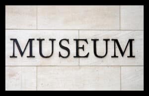 Text Museum on a marble wall background